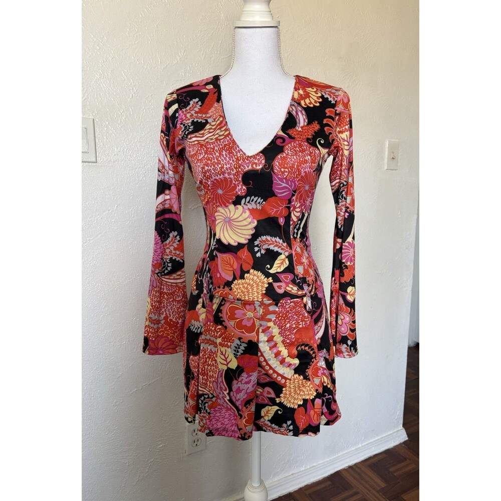 Leg Avenue Women’s Multicolor Mini Dress With Bell Sleeves Size S/M